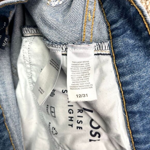 Lucky Brand Jeans Women’s 12/31 90’s Loose High Rise Button Fly Straight Leg Den - Picture 7 of 10